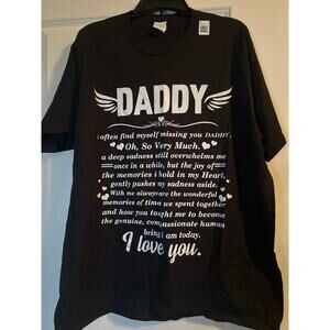 NWT Port and Company Men's Cut Black Short Sleeve T Shirt Daddy Size XL